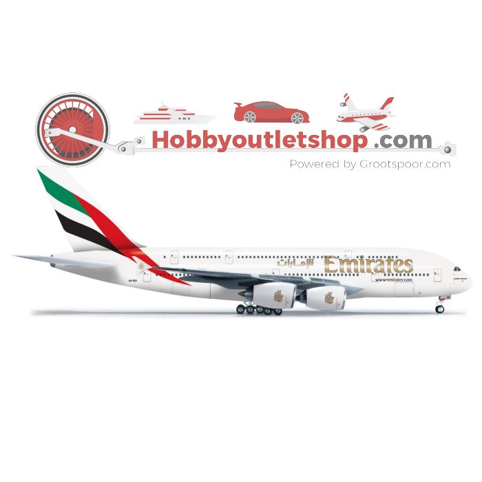 Schaal 1:200 Herpa 555432 Emirates Airbus A380-800 #5165