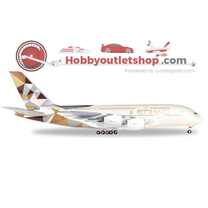 Schaal 1:200 Herpa 557092-001 Etihad Airways Airbus A380 Reg. A6-APB #5168