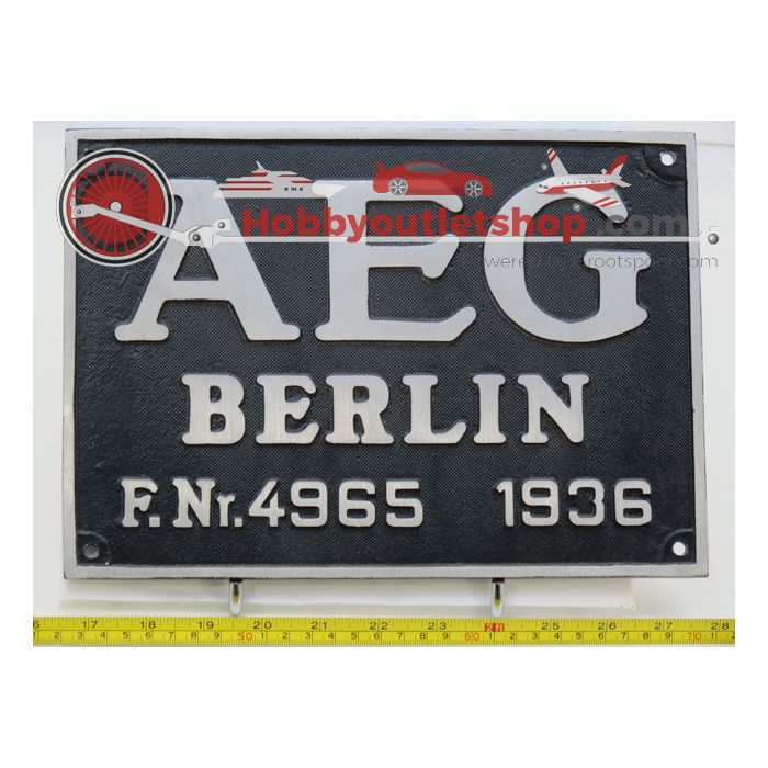 EisenbahnSchild AEG Berlin F.Nr.4965 1936