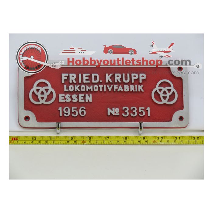 EisenbahnSchild Fried. Krupp Lokomotivfabrik Essen 1956 No 3351