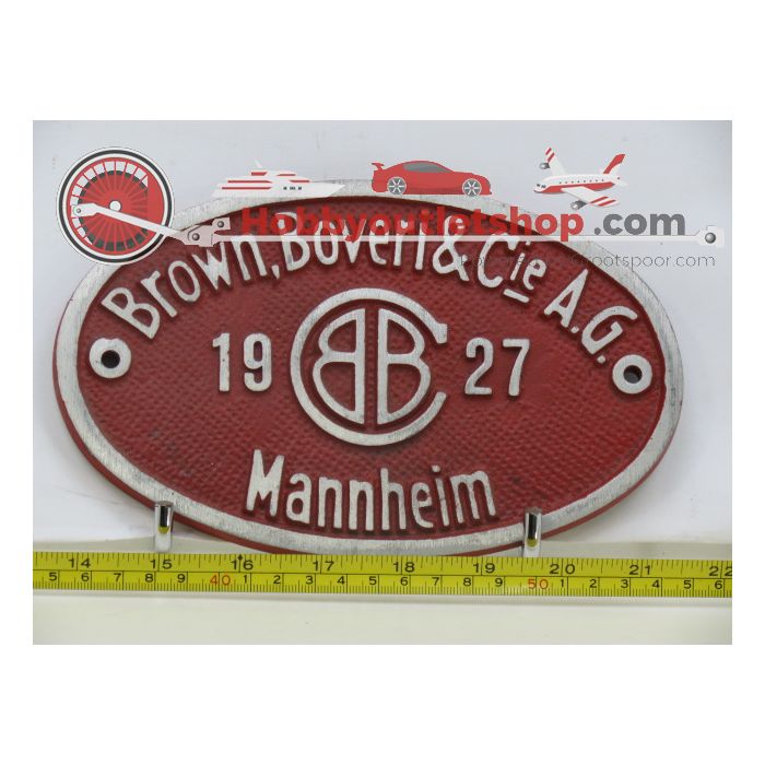 EisenbahnSchild Brown Boveri &Cie Mannheim 1927