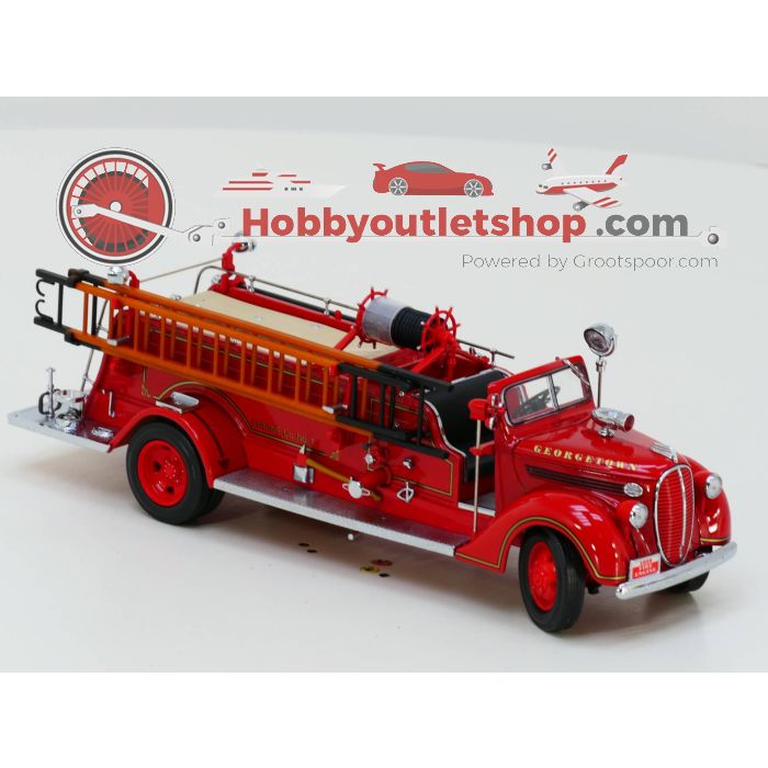 Yat Ming 20058 Ford 1938 Fire Engine Georgetown 1:24 Die Cast Metal