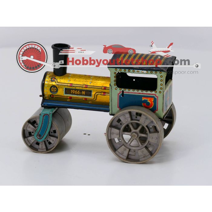 Vintage KOVAB Steam Roller Tin Toy. Lengte 20 cm. Breedte 12 cm en hoogte 13 cm #3711