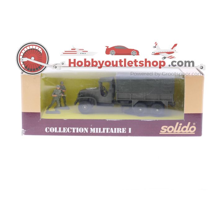 Schaal 1:50 Solido 6032 GMC T-as militaire bakwagen met ruif compleet #3841