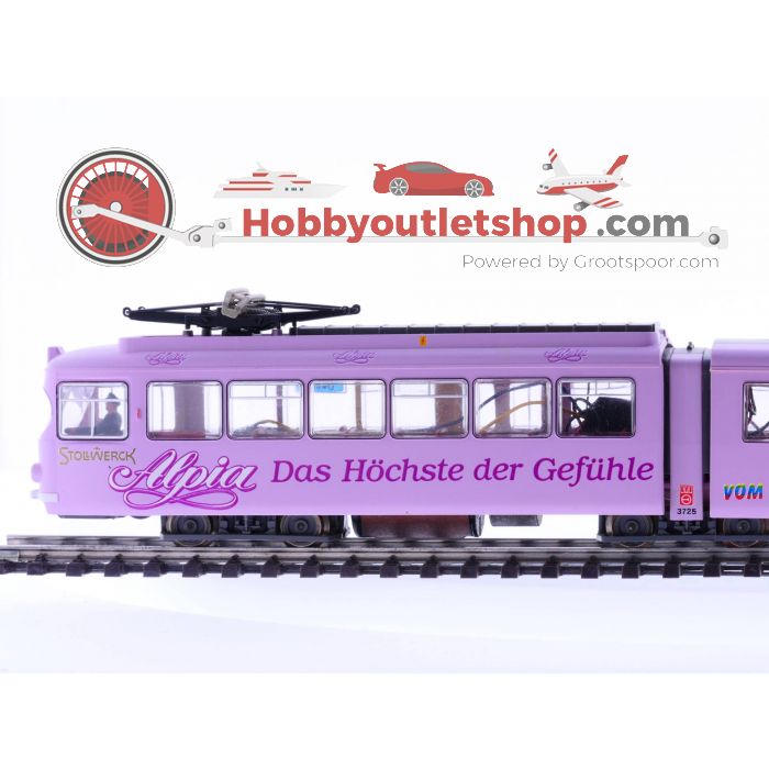 Schaal H0 Roco 43191 KVB Digitaal elektrische Tram Stollwerck Alpia 3-delig #2138