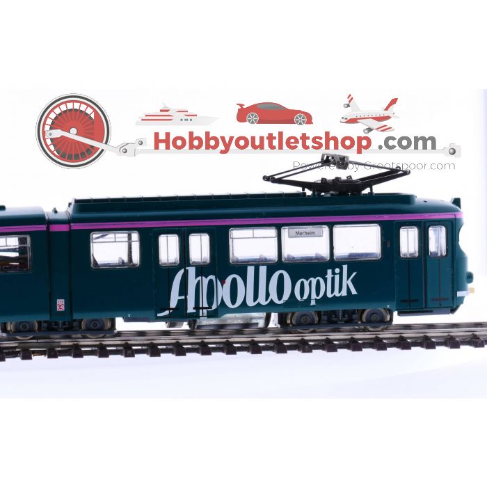 Schaal H0 Roco 43179 KVB elektrische Tram Apollo Optik 3-delig Digitaal #2139