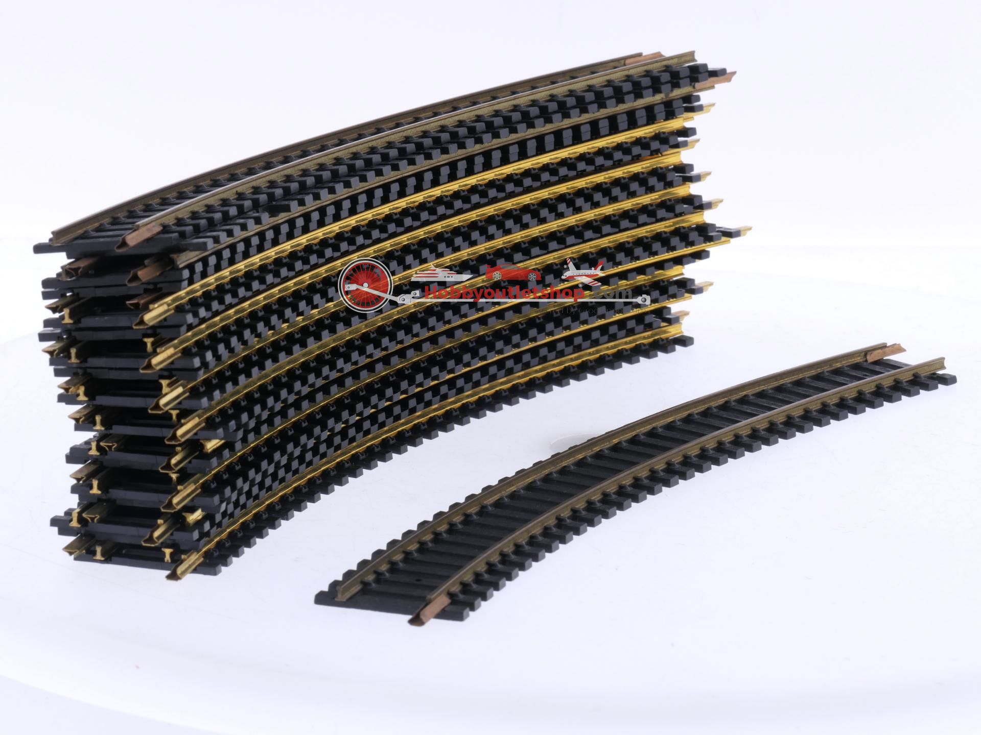 FLEISCHMANN ( 6032 OU 1701/ 1/2 ) LOT DE 20 RAILS COURBE EN LAITON R415