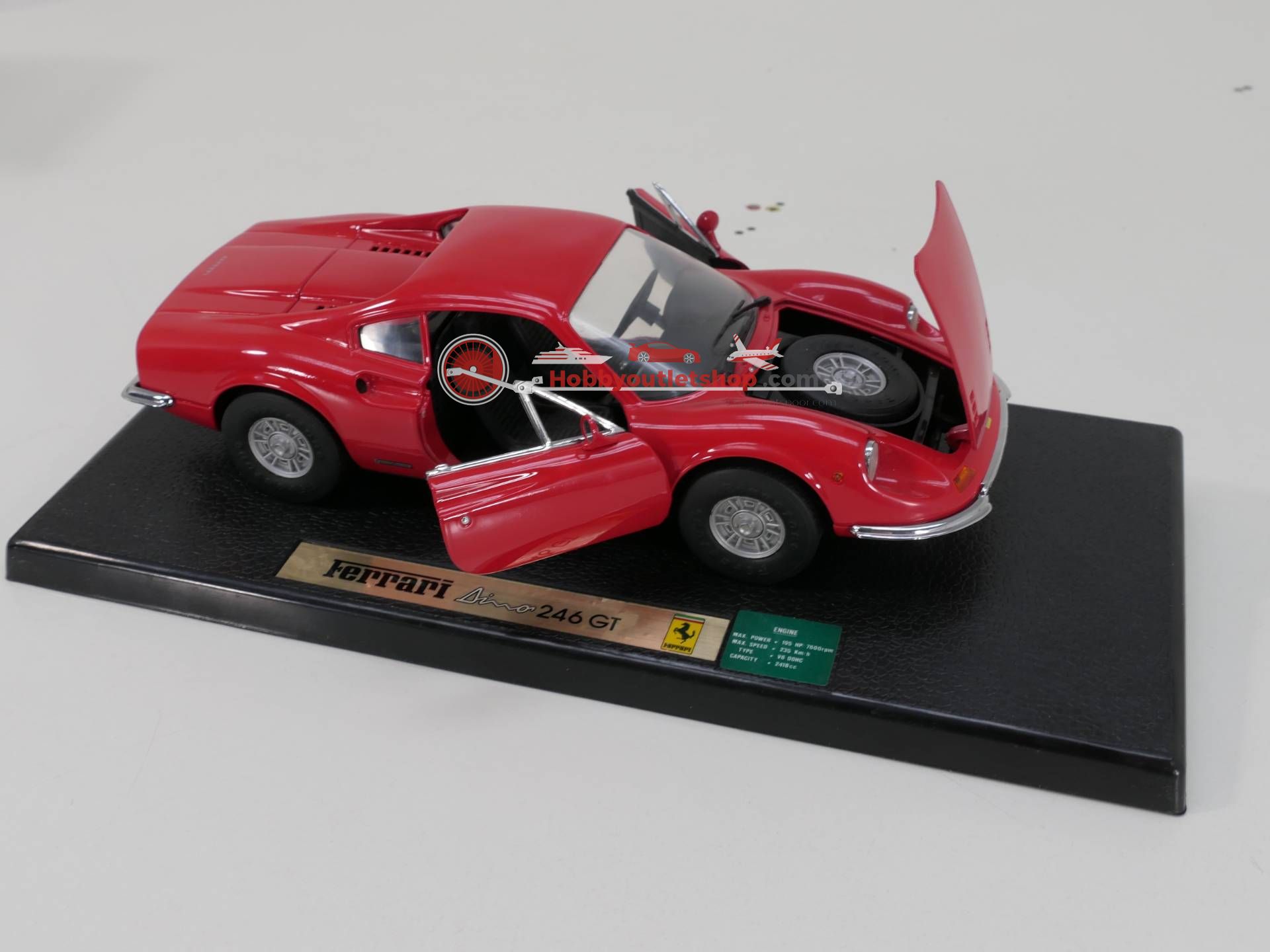 Ferrari Dino 246GT Red Diecast Car échelle 1/18 Anson sans boîte
