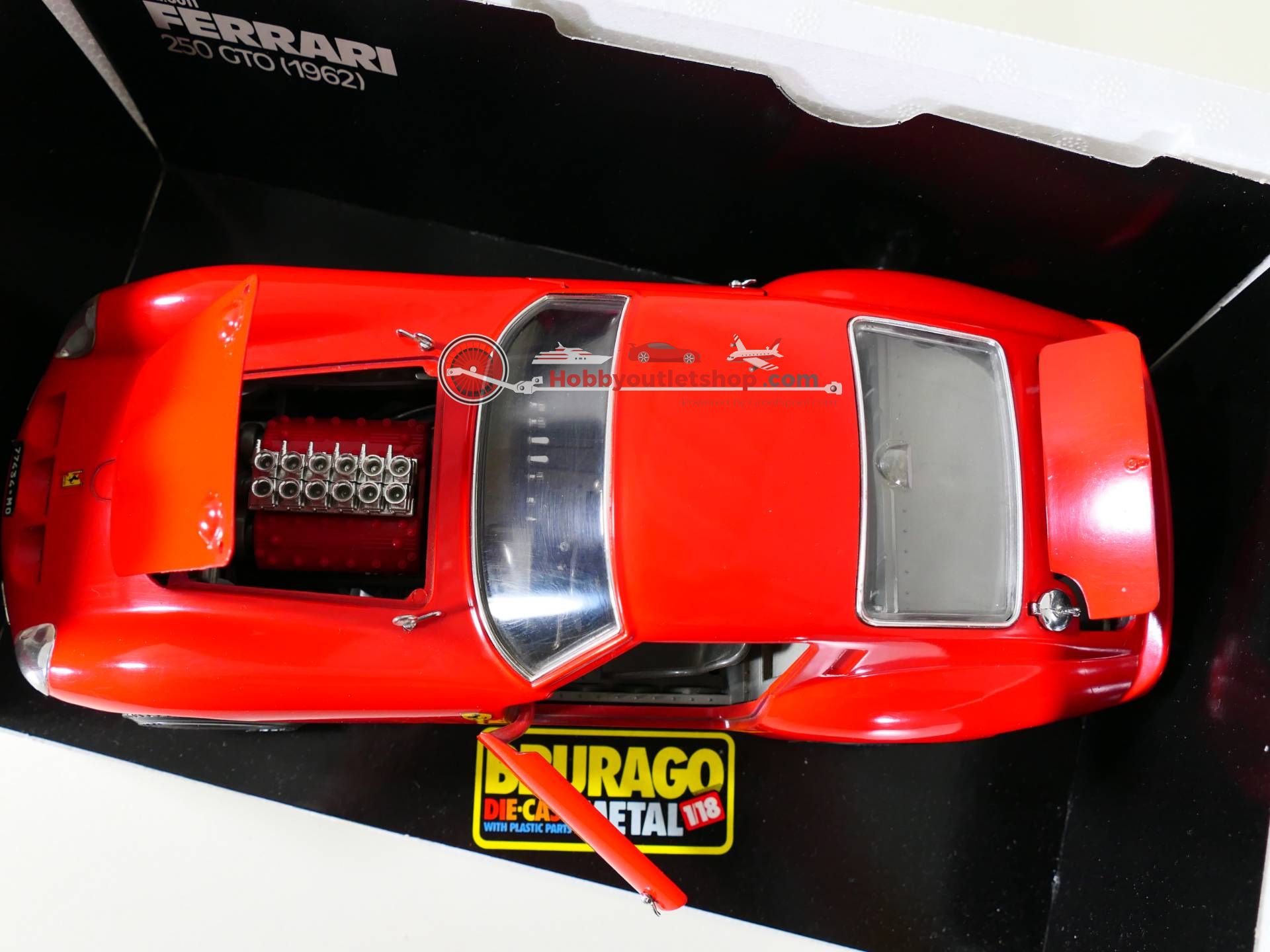 Bburago 1/18 Ferrari 250 GTO 1962 Rouge #96 Rallye – Neuve Sous Boîte