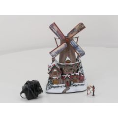 Thomas Kinkade Oude molen met Kerstmis "Windmill" Sculpture nr. A0883 #4588