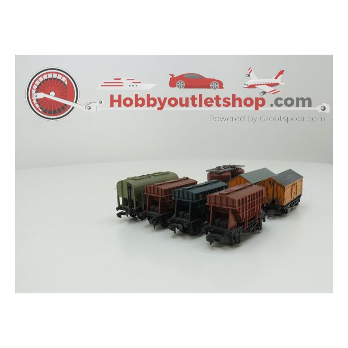 Schaal 00 Hornby-Dublo 4658 4626 4665 4625 set van 7 goederenwagons #112 - sku: 20201205030228 - Gebraucht - Massiger Zustand - Bild 1