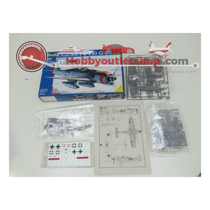 Schaal 1:48 REVELL Set of 3 ME 262A-1A Nightfighter, F-86D ''Dog Sabre'', Focke Wulf FW 190 G-8 A-8/R8 Art. Nrs. 04509 / 04533 / 04536 #145 - sku: 20210818042125 - Gebruikt - Zo goed als nieuw - Afbeelding 5