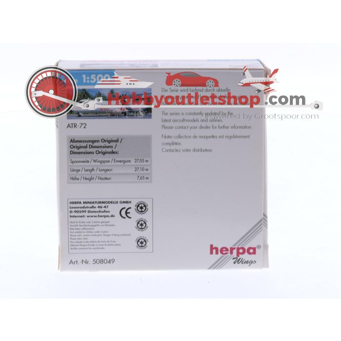 Schaal 1:500 Herpa 508049 Air Tahiti ATR-72 Reg. F-OHJU #7475 - sku: 20250415100611 - Gebruikt - Zo goed als nieuw - Afbeelding 2