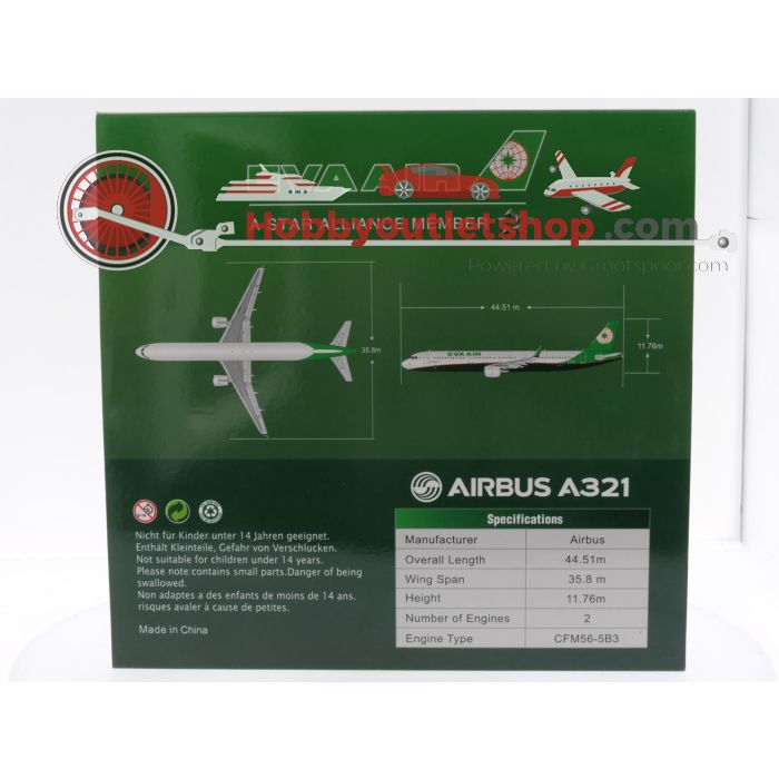 Schaal 1:200 JC Wings XX2302 Airbus A321 EVA Air Reg. B-16221 #7724 - sku: 20250606035027 - Gebruikt - Zeer goede staat - Afbeelding 7