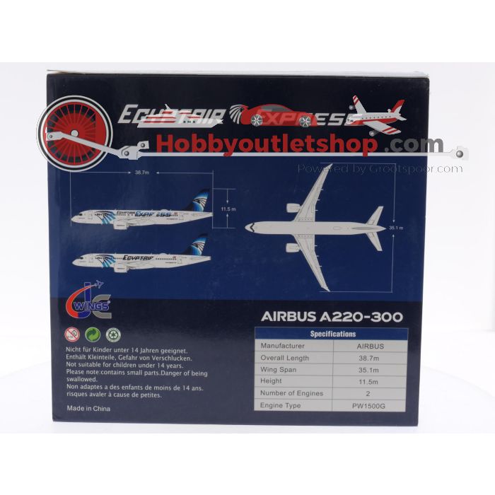Schaal 1:200 JC Wings LH2230 Airbus A220-300 Egypt Air Express Reg. SU-GEX #7896 - sku: 20250710045450 - Neu - Bild 3