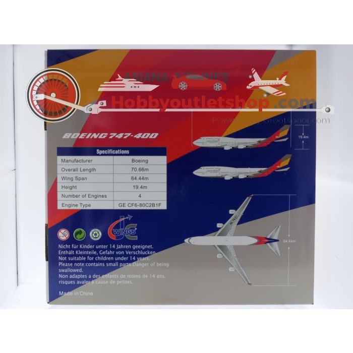 Schaal 1:200 JC Wings XX20125 Boeing 747-400M Asiana Airlines 'Last flight' Reg. HL-7428 #7912 - sku: 20250715104917 - Nieuw - Afbeelding 3
