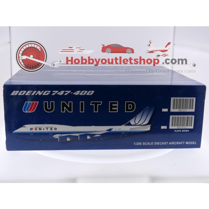 Schaal 1:200 JC Wings XX2267A Boeing 747-400 United Airlines 'Flaps down' Reg. N128UA #7913 - sku: 20250715111311 - Neu - Bild 4