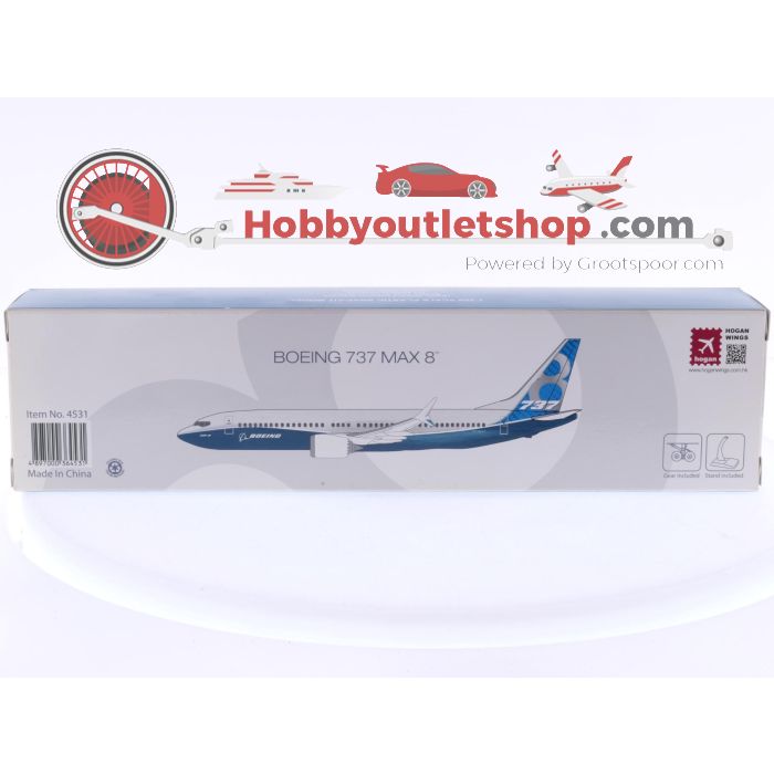 Schaal 1:200 Hogan Wings 4531 Boeing 737 MAX 8 'Boeing house livery' Reg. N/A #8024 - sku: 20250729113336 - New - Photo 2
