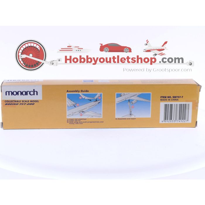 Schaal 1:200 Pimier Planes SM757-7, Flight Miniatures en Mega Models set van 3 vliegtuigen van het Verenigd Koninkrijk Boeing 757-200 Reg. N/A Monarch, Boeing 757 JMC Reg. G-JMCD en Boeing 737-500 bmi baby Reg. G-BVKB #8067 - sku: 20250806020430 - Gebraucht - Sehr guter Zustand - Bild 4