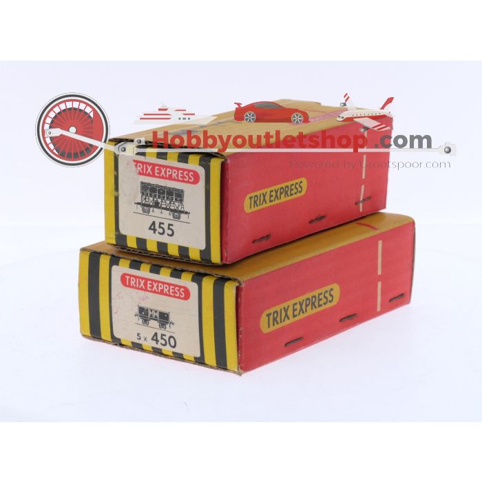 Schaal H0 Trix Express 450 en 455 4-delige goederenwagen set van de DB #8692 - sku: 20250926092505 - Used - Good condition - Photo 17