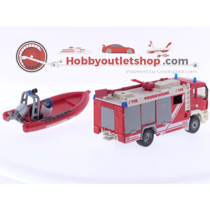 Schaal 1:55 Siku 2921, 3433, 3722 en 4115 set van 4 brandweer voertuigen met boot #8660 - sku: 20251204093828 - Gebruikt - Goede staat - Afbeelding 9