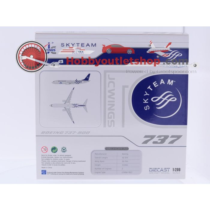 Schaal 1:200 JC Wings XX20146 Boeing 737-900 "Skyteam" Airfrance / KLM Reg. PH-BXO #9152 - sku: 20260324020312 - Gebraucht - Wie Neu - Bild 8