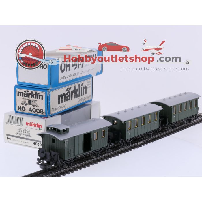 Schaal H0 Märklin 4007, 4008 en 4039 rijtuigen set met bagagewagon van de DB #9171 - sku: 20260331093625 - Gebruikt - Zeer goede staat - Afbeelding 2