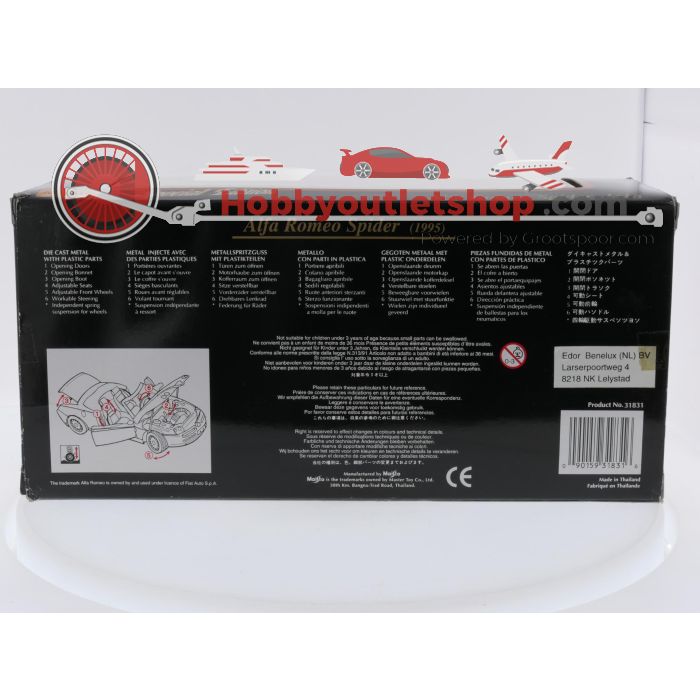 Schaal 1:18 Maisto 31831 Alfa Romeo Spider (1995) #9643 - sku: 20260709115824 - Gebruikt - Zeer goede staat - Afbeelding 9
