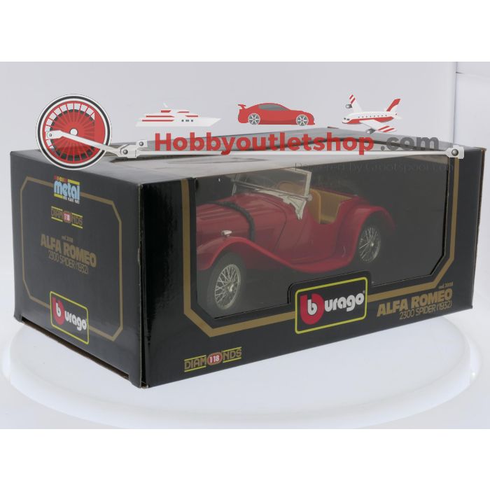 Schaal 1:18 Bburago 3008 Alfa Romeo 2300 Spider (1932) #9638 - sku: 20260709095452 - Gebruikt - Afbeelding 7