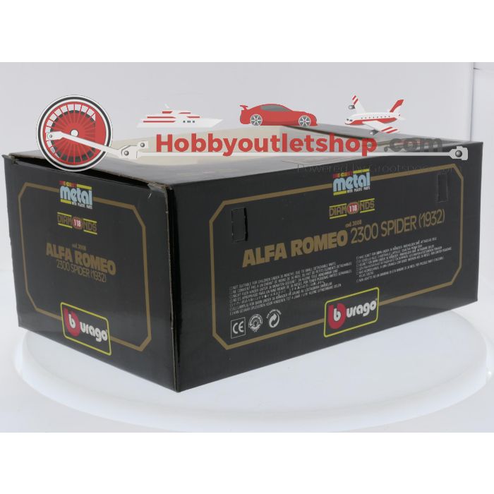 Schaal 1:18 Bburago 3008 Alfa Romeo 2300 Spider (1932) #9638 - sku: 20260709095452 - Gebruikt - Afbeelding 8