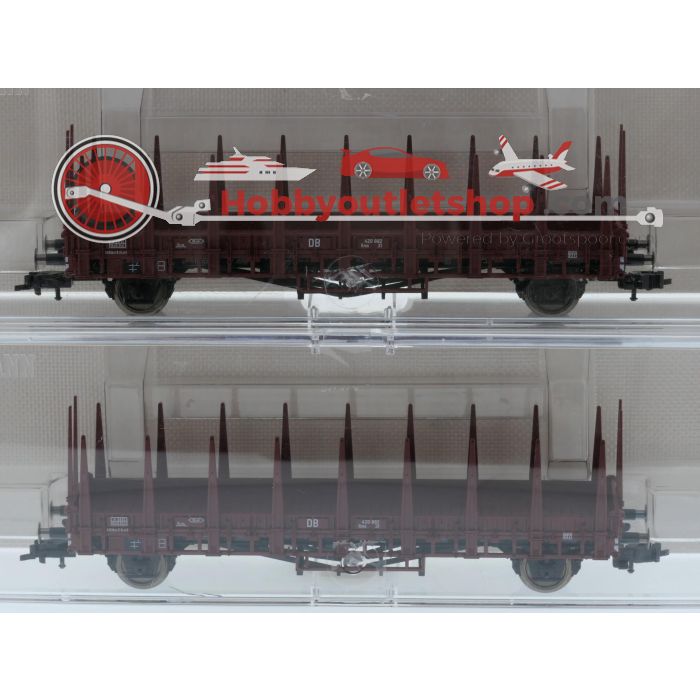 Schaal H0 Fleischmann 5223 K, 5223 K, 5230 en 5257 platte wagens set 4-delig van de DB #6972 - sku: 20260715011853 - Nieuw - Afbeelding 2