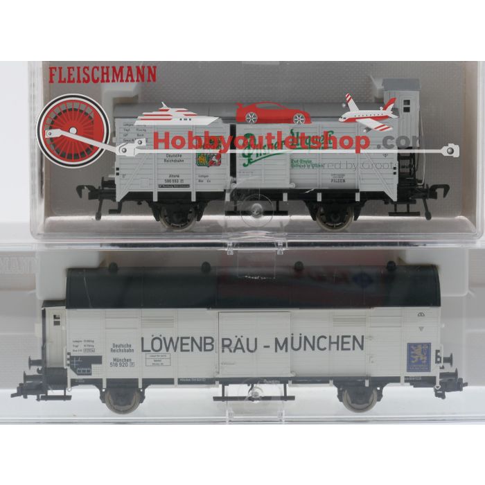 Schaal H0 Fleischmann 5357 en 83 5307 gesloten goederenwagens "bier' van de DRG #9674 - sku: 20260715021335 - Neu - Bild 2