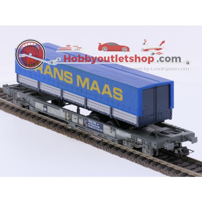 Schaal H0 Roco 46360 Taschenwagen met Frans Maas trailer van de NS #9697 - sku: 20260717045301 - Gebruikt - Zeer goede staat - Afbeelding 2