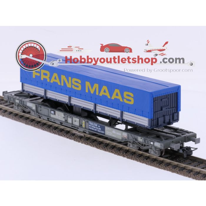 Schaal H0 Roco 46360 Taschenwagen met Frans Maas trailer van de NS #9697 - sku: 20260717045301 - Gebruikt - Zeer goede staat - Afbeelding 4