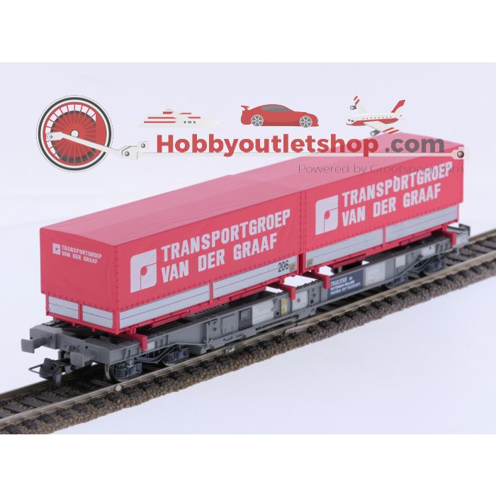 Schaal H0 Roco 46565 Taschenwagen met Transportgroep van der Graaf containers van de NS #9698 - sku: 20260717050204 - Gebruikt - Zeer goede staat - Afbeelding 3