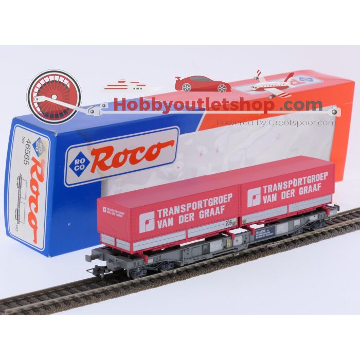 Schaal H0 Roco 46565 Taschenwagen met Transportgroep van der Graaf containers van de NS #9698 - sku: 20260717050204 - Gebruikt - Zeer goede staat - Afbeelding 5