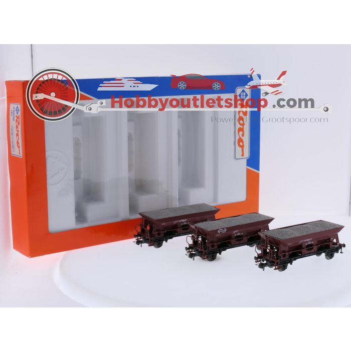 Schaal H0 Roco 44038 wagonset 3-delig grindwagen van de NS #9701 - sku: 20260722020901 - Gebruikt - Nieuwstaat - Afbeelding 2