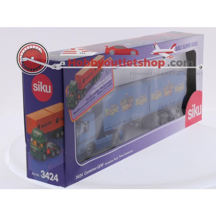 Schaal 1:55 Siku NEW OLD STOCK 3424 containervrachtwagen Circus Krone #9754 - sku: 20260731045651 - Nieuw - Afbeelding 2