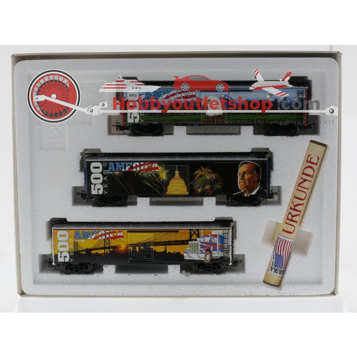 Schaal H0 Märklin 84564 speciale goederenwagon-set "500 jaar America" #10096 - sku: 20260911042014 - Gebraucht - Sehr guter Zustand - Bild 16