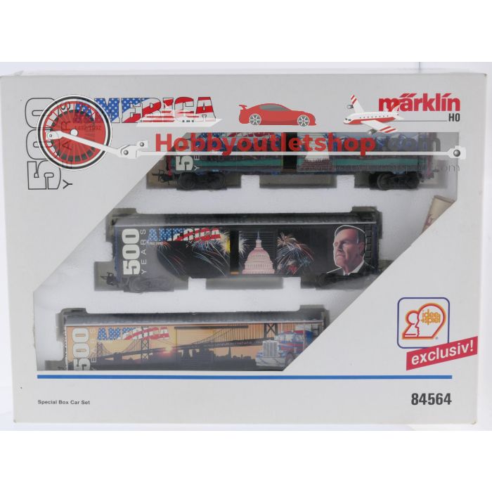 Schaal H0 Märklin 84564 speciale goederenwagon-set "500 jaar America" #10097 - sku: 20260911053335 - Gebraucht - Guter Zustand - Bild 17