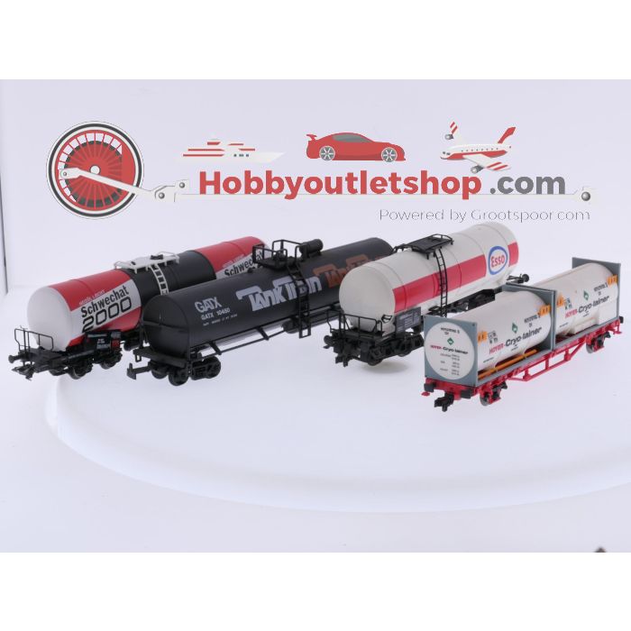 Schaal H0 Piko/Fleishmann/Mehano en Roco 57700, 5470, 10450 en 46712 ketelwagen set van de DB/ÖBB #10125 - sku: 20260925012230 - Used - Good condition - Photo 2
