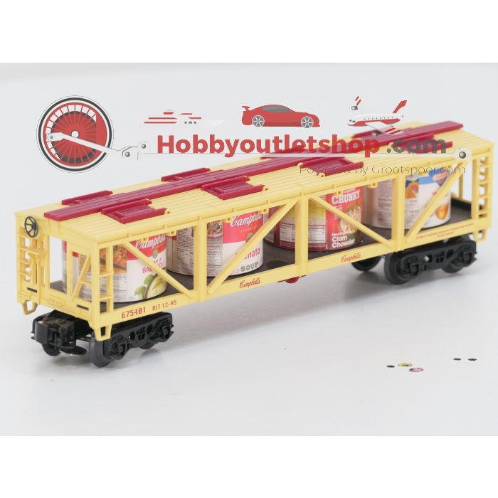 Schaal 0 K-Line 69004 en 675401 set van 2 goederenwagens, 'Great American Truck Flatcar' en 'Campbell’s Soup Tank Car' #8378 - sku: 20251029043802 - Gebruikt - Zeer goede staat - Afbeelding 2