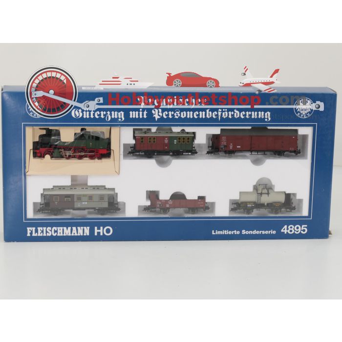 Schaal H0 Fleischmann NEW OLD STOCK COMPLETE SET 4895 en 5851 stoomlocomotief met personen- en goederenwagens van de KPEV #9436 - sku: 20260612093143 - New - Photo 2
