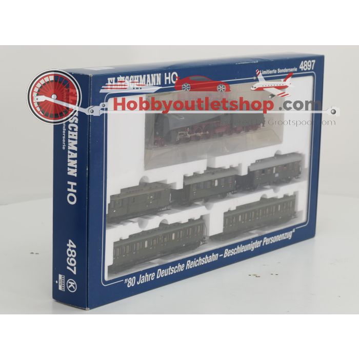 Schaal H0 Fleischmann NEW OLD STOCK COMPLETE SET 4897, 5875, 85 5865 k en 85 5866 k stoomlocomotief BR 39 met personenrijtuigen en goederenwagons van de DRG #9440 - sku: 20260612021405 - Nieuw - Afbeelding 3