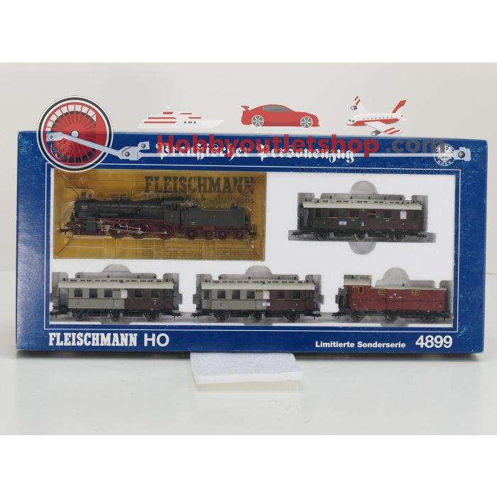 Schaal H0 Fleischmann NEW OLD STOCK COMPLETE SET 4899, 5889 k en 5898 k stoomlocomotief P6 met personenrijtuigen en een goederenwagon van de KPEV #9442 - sku: 20260612034140 - Nieuw - Afbeelding 2
