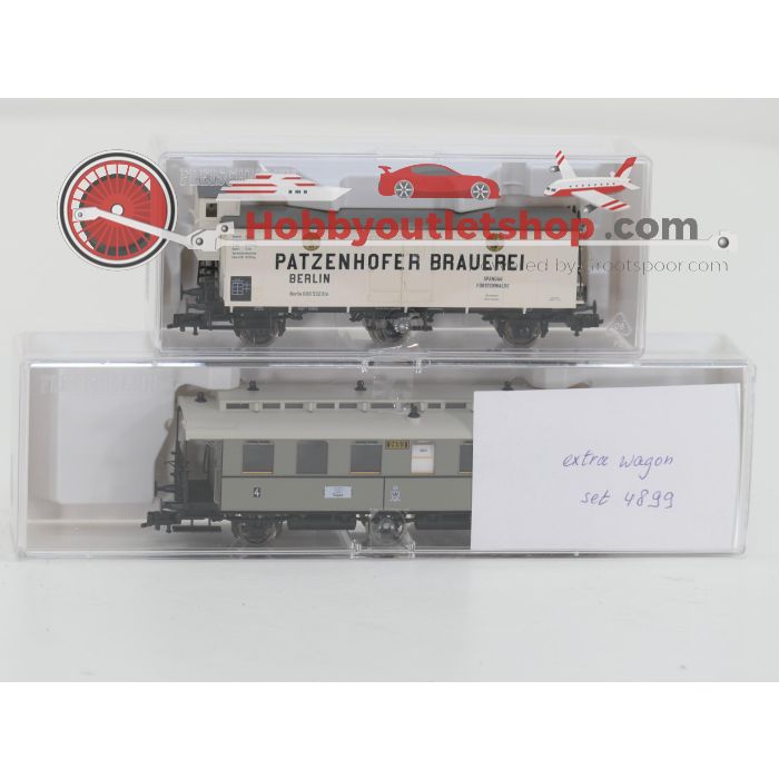 Schaal H0 Fleischmann NEW OLD STOCK COMPLETE SET 4899, 5889 k en 5898 k stoomlocomotief P6 met personenrijtuigen en een goederenwagon van de KPEV #9442 - sku: 20260612034140 - Nieuw - Afbeelding 6