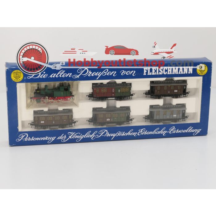 Schaal H0 Fleischmann NEW OLD STOCK COMPLETE SET 4882 en 5825 Die alten Preußen von Fleischmann - Personenzug der KPEV met postwagen #9446 - sku: 20260616040913 - Nieuw - Afbeelding 2