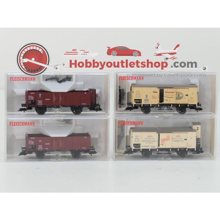 Schaal H0 Fleischmann NEW OLD STOCK COMPLETE SET 4886, 5861, 5863, 5865 en 5867 Treinset '80 Jahre Deutscher Staatsbahnwegen' met goederenwagons van de KPEV #9450 - sku: 20260617105125 - New - Photo 5