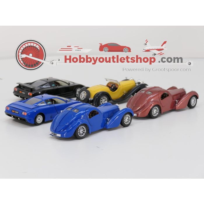 Schaal 1:24 Bburago set van 5 Bugatti's 11CB, Atlantic en Type 55 #9646 - sku: 20260709024009 - Gebruikt - Goede staat - Afbeelding 2
