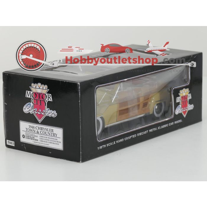Schaal 1:18 Motor City Classics NEW OLD STOCK 5003 Chrysler Town & Country 1948 Yellow Lustre #9752 - sku: 20260731034639 - Nieuw - Afbeelding 2
